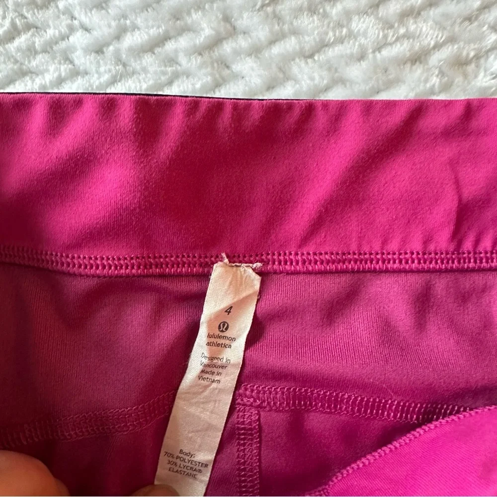Lululemon What the Sport Short Blooming Pixie Raspberry Black size 4